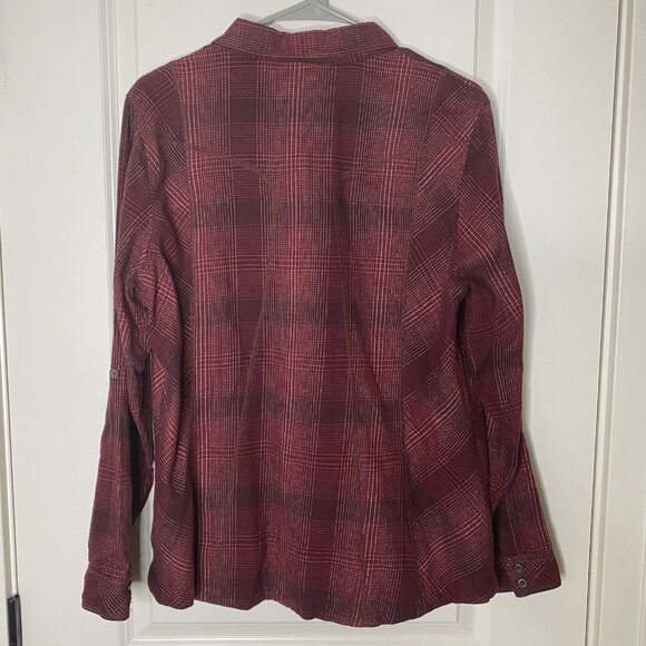 Columbia Women’s XL Plaid Flannel Button-Up Shirt Outdoor Western Style - Picture 2 of 10